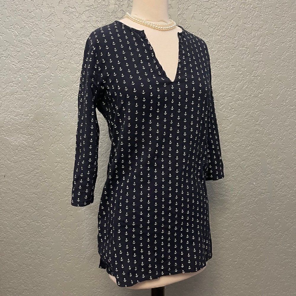 J. Crew Factory Tunic /Swim Cover Navy - Picture 2 of 9